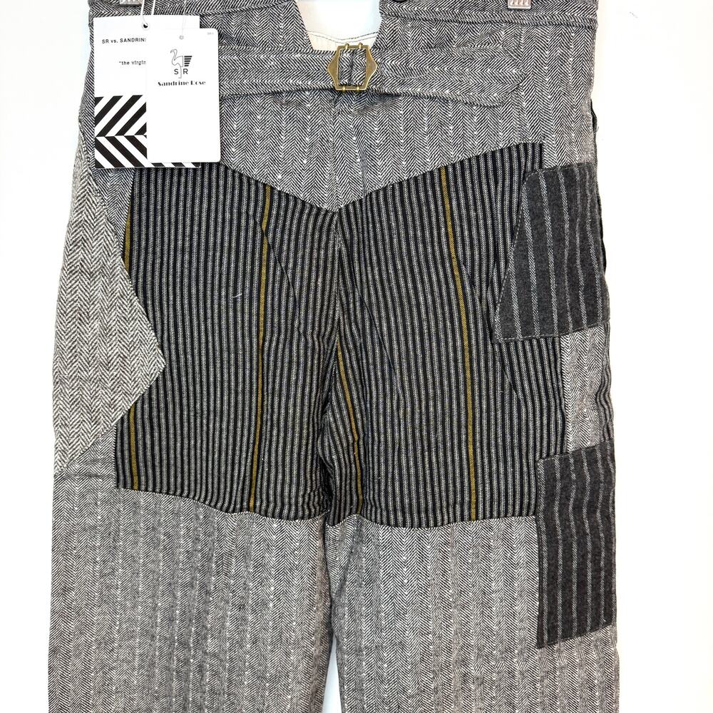 Free People x Sandrine Rose Herringbone Worker Patchwork Pants Tokyo Size 26 New - Picture 12 of 16